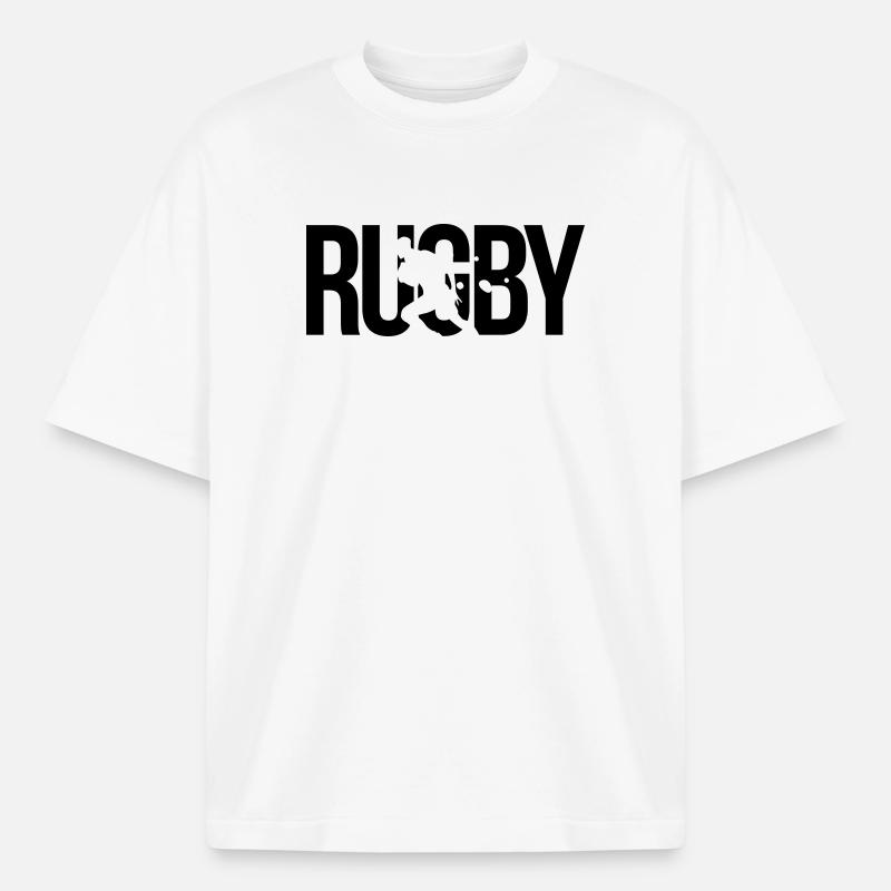 rugby - Heavyweight Boxy Unisex T-Shirt by Stanley/Stella - white