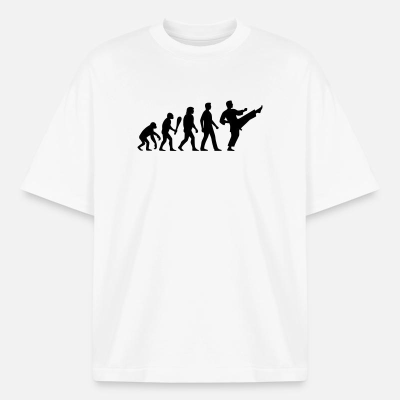Karate Evolution - Heavyweight Unisex Boxy T-Shirt von stanley/stella	 - Weiß