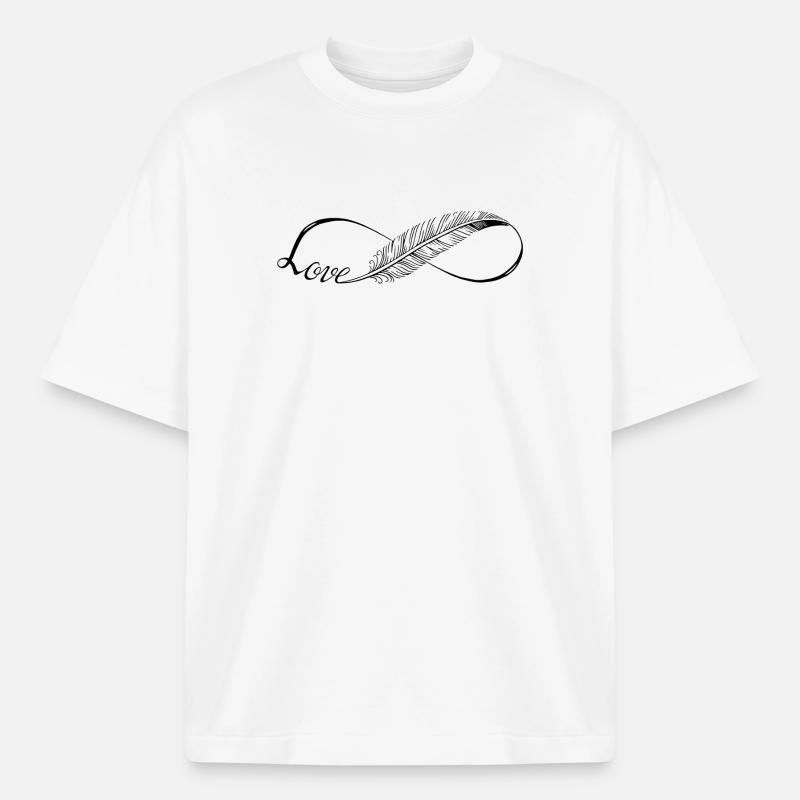 Cute Lines Infinity Love Feder - Boxy Heavyweight Unisex Organic T-Shirt von Stanley/Stella - Weiß