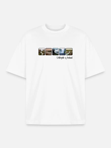 Waterfalls of Iceland - Boxy Heavyweight Unisex Organic T-Shirt by Stanley/Stella - white