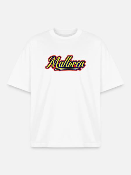 Mallorca Schrift - Boxy Heavyweight Unisex Organic T-Shirt von Stanley/Stella - Weiß