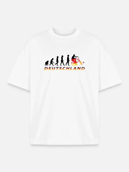 Cycling, Cycleball, Indoor Cycling, Evolution - Boxy Heavyweight Unisex Organic T-Shirt by Stanley/Stella - white