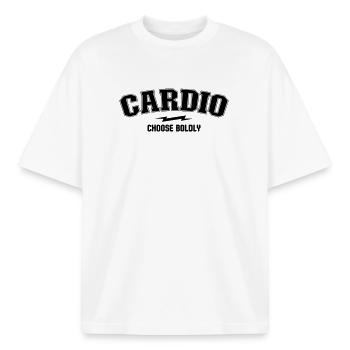 Varsity Arch – Kardiologieabteilung - Boxy Heavyweight Unisex Organic T-Shirt von Stanley/Stella - Weiß - Vorne - AI Model Male 185 light (185cm) & AI Model Female 172 dark (172cm)