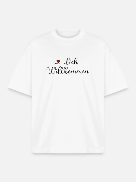 Herzlich Willkommen - Boxy Heavyweight Unisex Organic T-Shirt von Stanley/Stella - Weiß