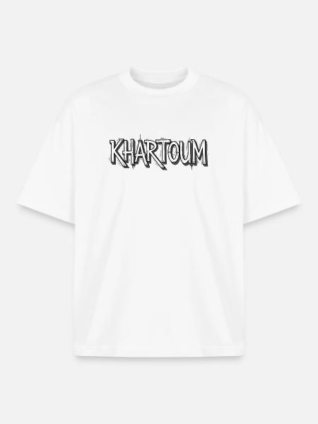 Khartoum lettering in graffiti style - Boxy Heavyweight Unisex Organic T-Shirt by Stanley/Stella - white
