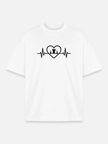 Chess Game Heart Strategy - Boxy Heavyweight Unisex Organic T-Shirt by Stanley/Stella - white