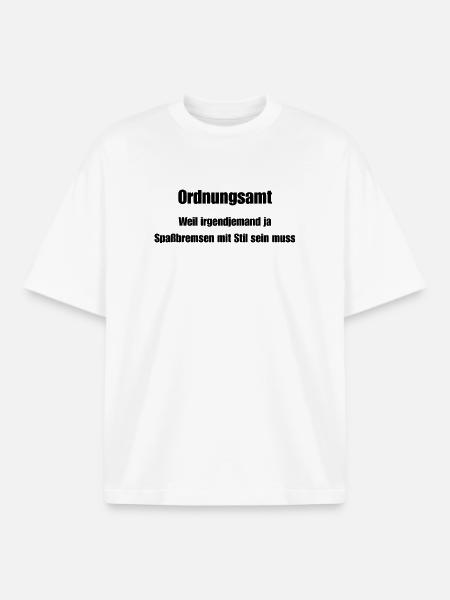 Ordnungsamt Spaßbremse mit Stil - Boxy Heavyweight Unisex Organic T-Shirt von Stanley/Stella - Weiß