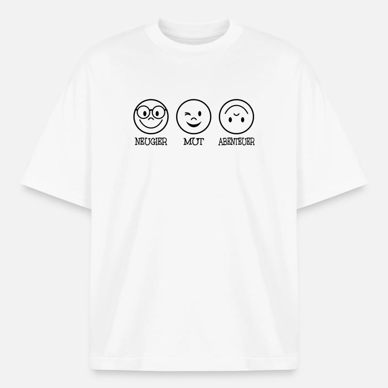 Neugier Mut Abenteuer - Boxy Heavyweight Unisex Organic T-Shirt von Stanley/Stella - Weiß