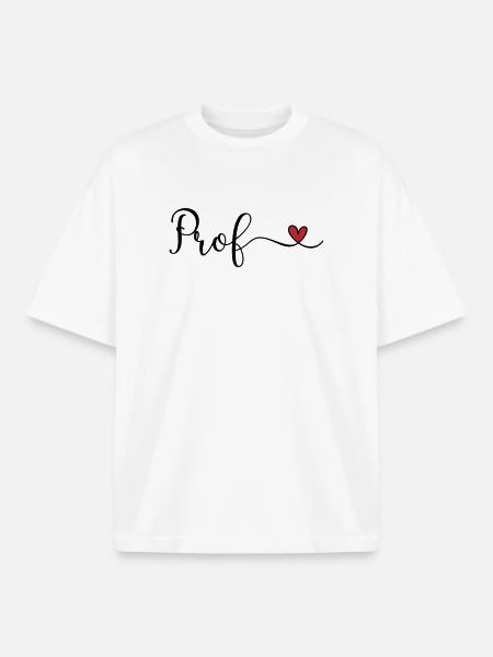 Prof Herz Typographie Geschenk - Boxy Heavyweight Unisex Organic T-Shirt von Stanley/Stella - Weiß