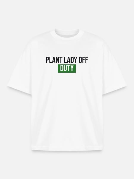 Plant Lady Off Duty - Plants Gift - Boxy Heavyweight Unisex Organic T-Shirt by Stanley/Stella - white