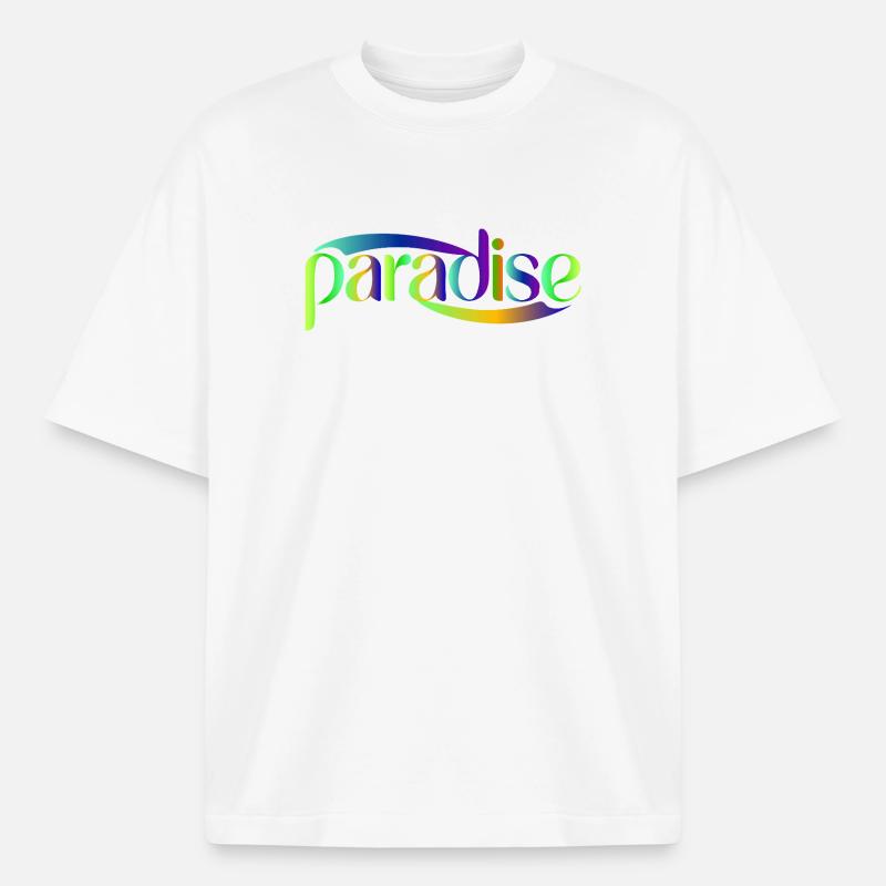 Conception du scénario Paradise Rainbow - T-shirt unisexe épais coupe boxy Stanley/Stella - blanc