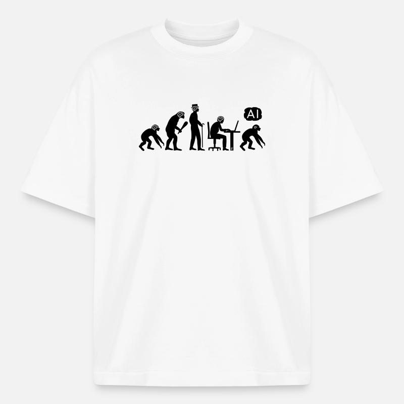 Évolution IA - T-shirt unisexe boxy épais biologique Stanley/Stella - blanc