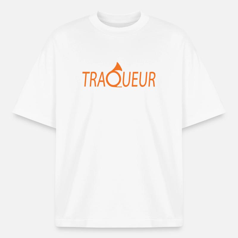 tracker! - Boxy Heavyweight Unisex Organic T-Shirt by Stanley/Stella - white