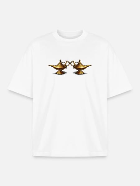 Goldene Öllampen  - Boxy Heavyweight Unisex Organic T-Shirt von Stanley/Stella - Weiß