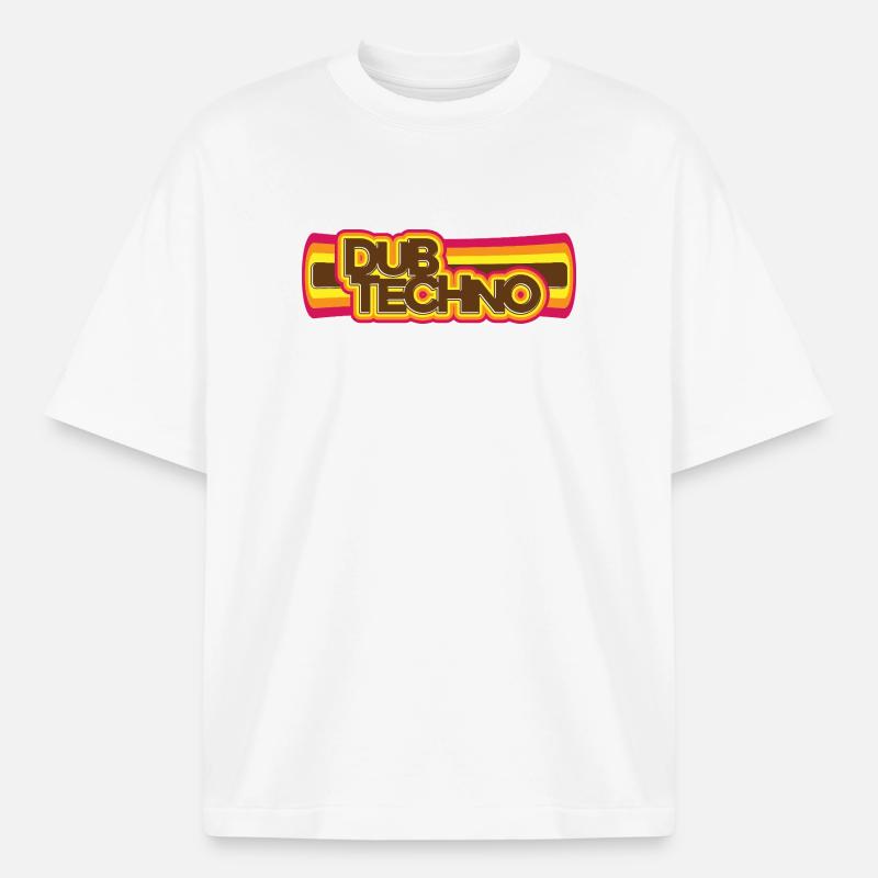 Dub Techno Rétro Psychédélisme - T-shirt unisexe épais coupe boxy Stanley/Stella - blanc