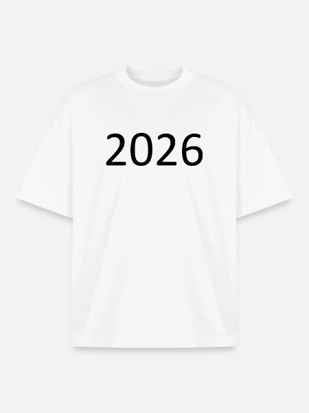 2026 Birthday Anniversary - Boxy Heavyweight Unisex Organic T-Shirt by Stanley/Stella - white