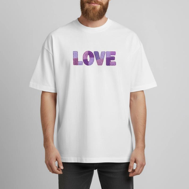 Patchwork Love – Trend Print Heavyweight Boxy Unisex T-Shirt by Stanley/Stella