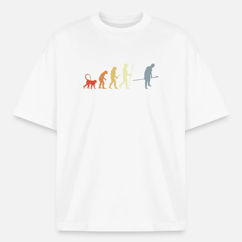 Bäcker Evolution Retro Look - Boxy Heavyweight Unisex Organic T-Shirt von Stanley/Stella - Weiß
