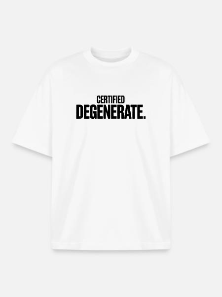 Certified Degenerate – Lustige Gen-Alpha-Memes - Boxy Heavyweight Unisex Organic T-Shirt von Stanley/Stella - Weiß