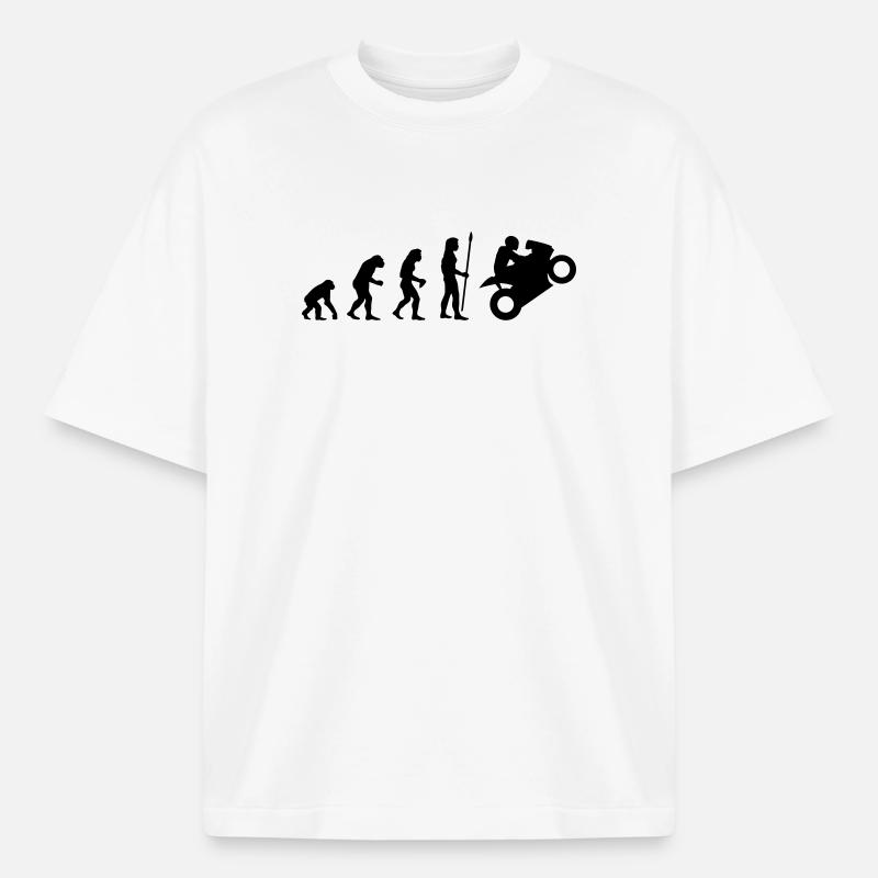 evolution_biker - Heavyweight Unisex Boxy T-Shirt von stanley/stella	 - Weiß