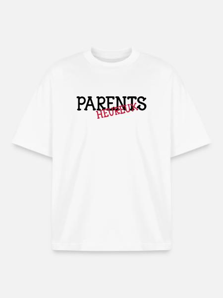 Parents heureux ! - T-shirt unisexe boxy épais biologique Stanley/Stella - blanc