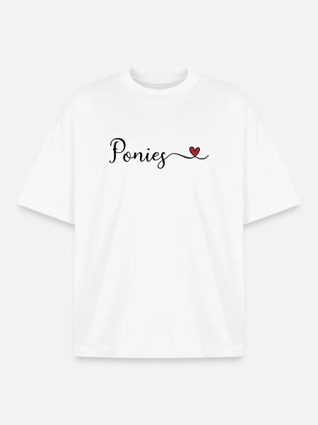 Ponies Herz - Boxy Heavyweight Unisex Organic T-Shirt von Stanley/Stella - Weiß