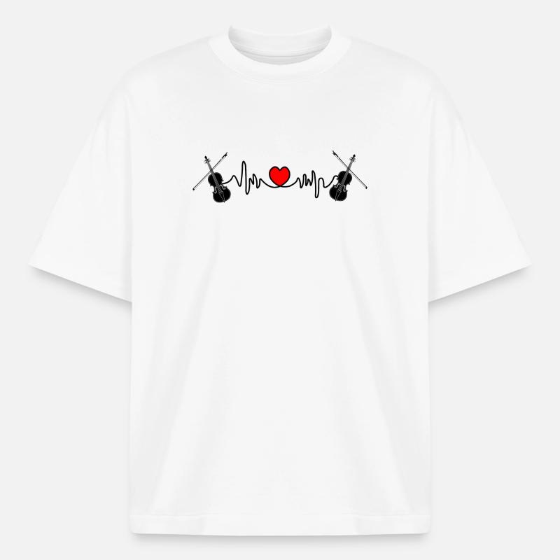 Cardio Herzfrequenz Violine - Boxy Heavyweight Unisex Organic T-Shirt von Stanley/Stella - Weiß
