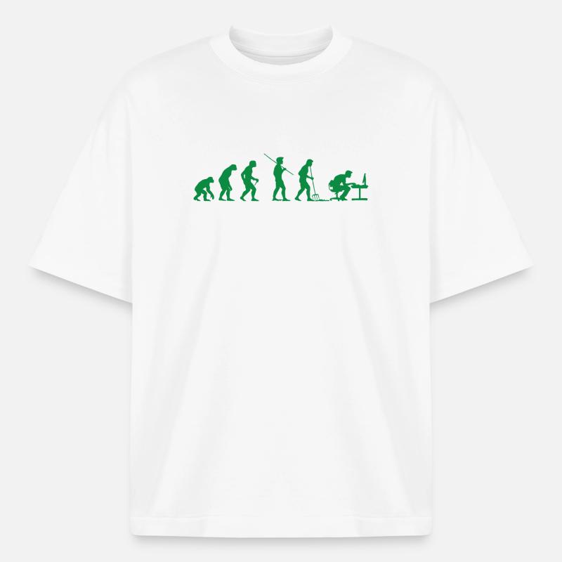 Programmierer Evolution Informatiker Entwickler - Boxy Heavyweight Unisex Organic T-Shirt von Stanley/Stella - Weiß