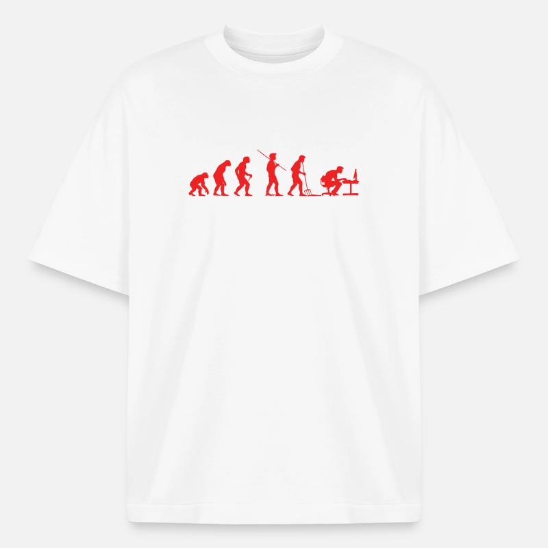 Evolution Gamer | Computer Freak Nerd PC - Boxy Heavyweight Unisex Organic T-Shirt von Stanley/Stella - Weiß