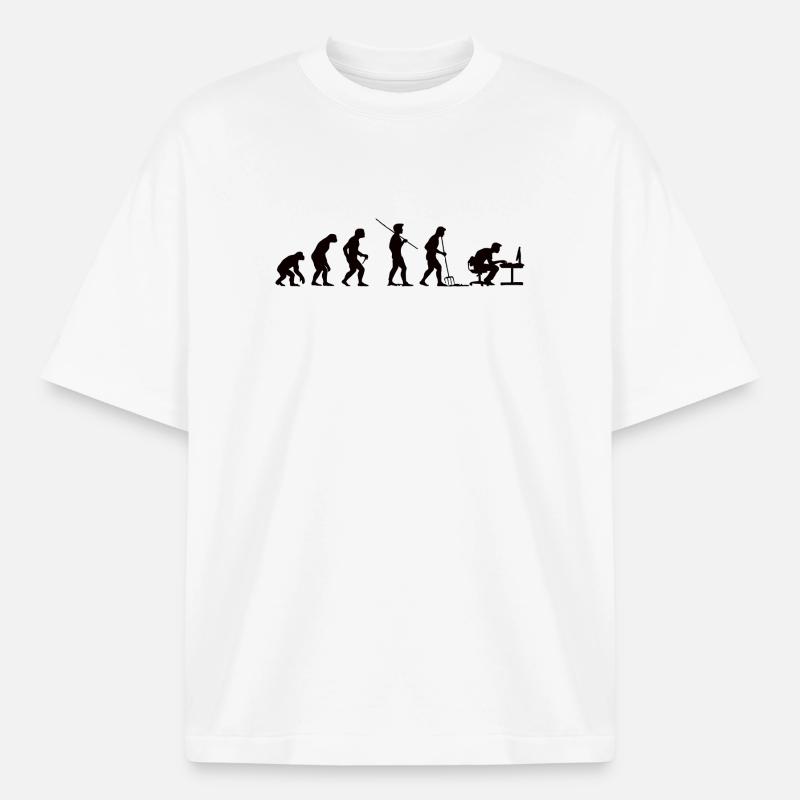 Programmierer Evolution Informatiker Entwickler - Boxy Heavyweight Unisex Organic T-Shirt von Stanley/Stella - Weiß