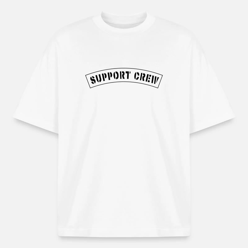 Support crew style patch - Boxy Heavyweight Unisex Organic T-Shirt by Stanley/Stella - white
