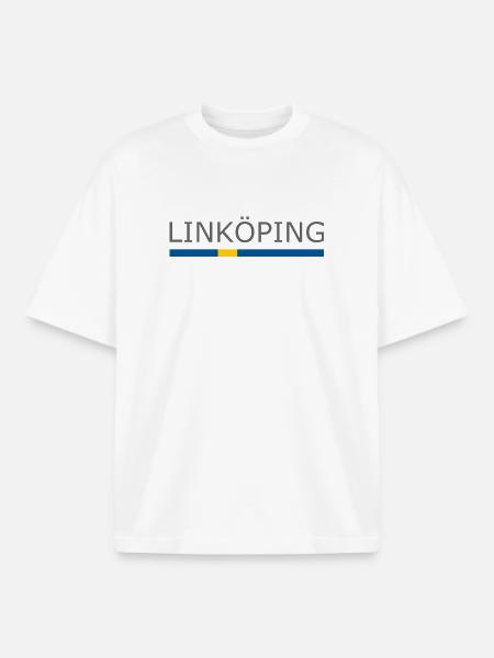 Sweden Flag - Linköping - Sverige - Schweden - Boxy Heavyweight Unisex Organic T-Shirt by Stanley/Stella - white