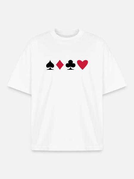 Poker Suit - Boxy Heavyweight Unisex Organic T-Shirt by Stanley/Stella - white