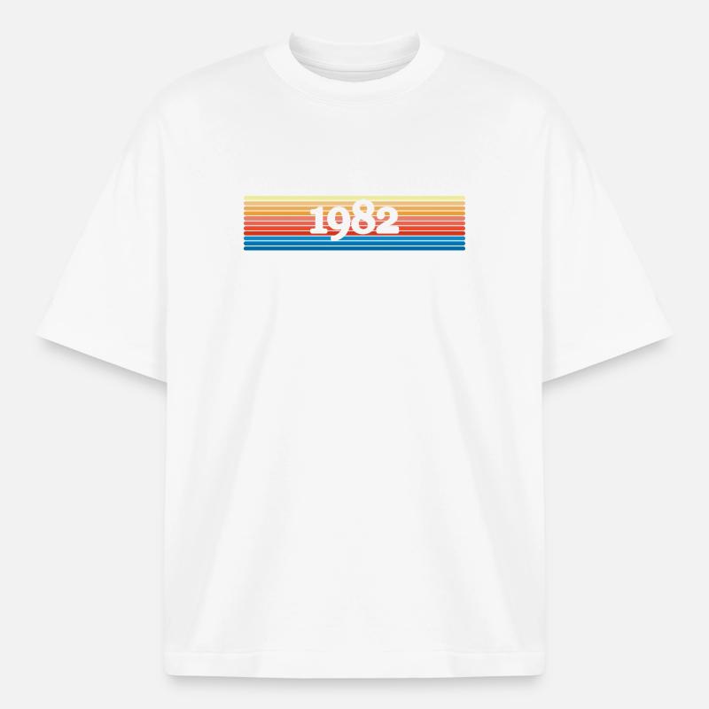 1982 - T-shirt unisexe épais coupe boxy Stanley/Stella - blanc