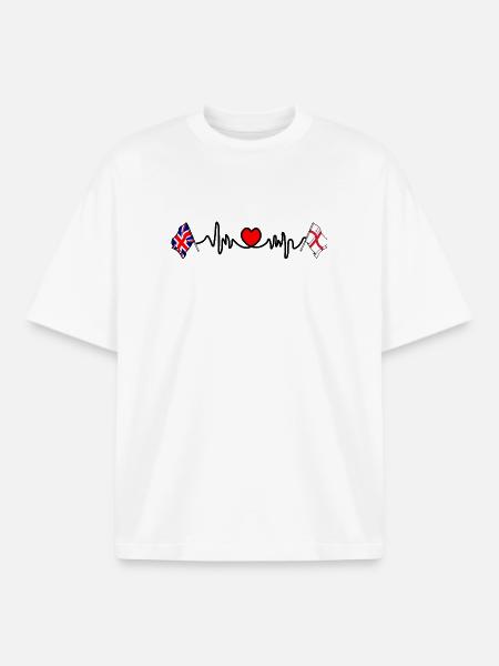 City of London & UK Heartbeat - Boxy Heavyweight Unisex Organic T-Shirt by Stanley/Stella - white