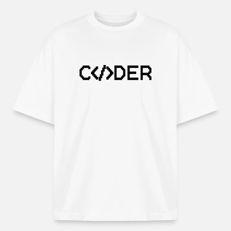 Coder - Heavyweight Unisex Boxy T-Shirt von stanley/stella	 - Weiß
