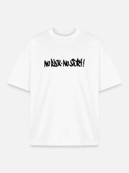 No Risk No Story Motto - Boxy Heavyweight Unisex Organic T-Shirt by Stanley/Stella - white