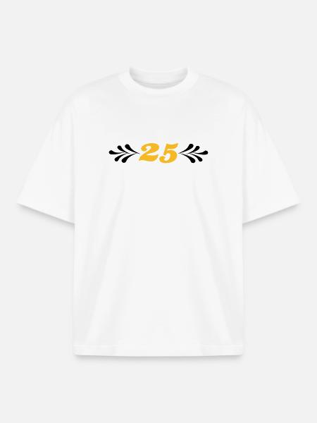 2541614 14743929 sølvbryllup - Stanley/Stella unisex boxy heavyweight T-shirt økologisk - hvid