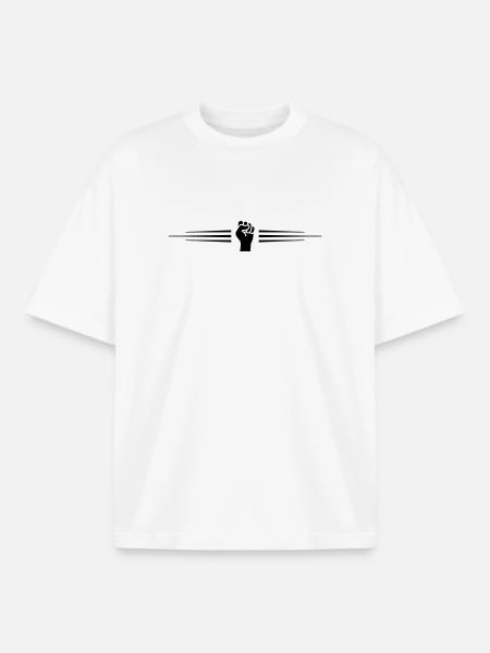 Hand Faust Linie - Boxy Heavyweight Unisex Organic T-Shirt von Stanley/Stella - Weiß