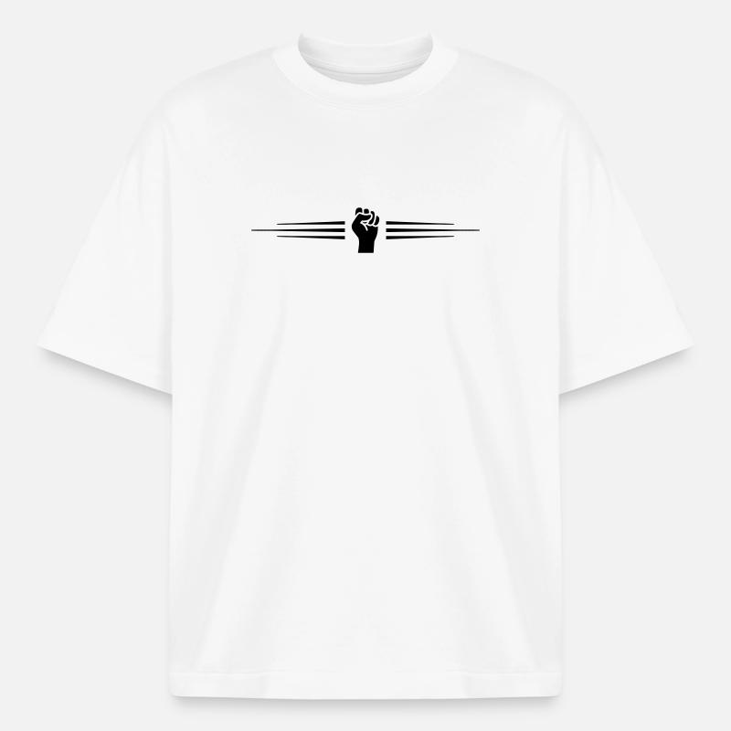 Hand Faust Linie - Boxy Heavyweight Unisex Organic T-Shirt von Stanley/Stella - Weiß
