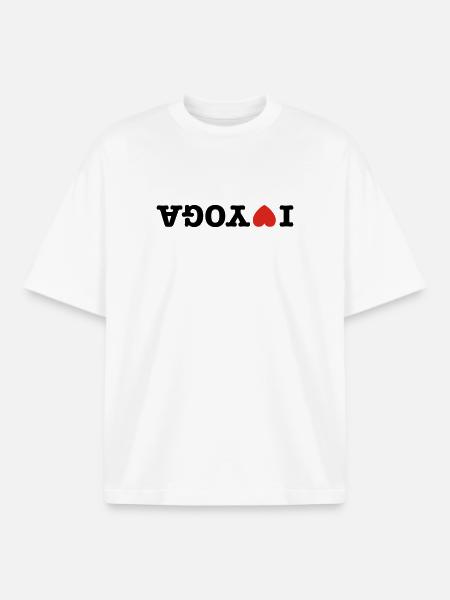 I love yoga - Boxy Heavyweight Unisex Organic T-Shirt by Stanley/Stella - white
