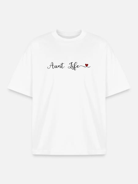 Aunt Life - Boxy Heavyweight Unisex Organic T-Shirt by Stanley/Stella - white