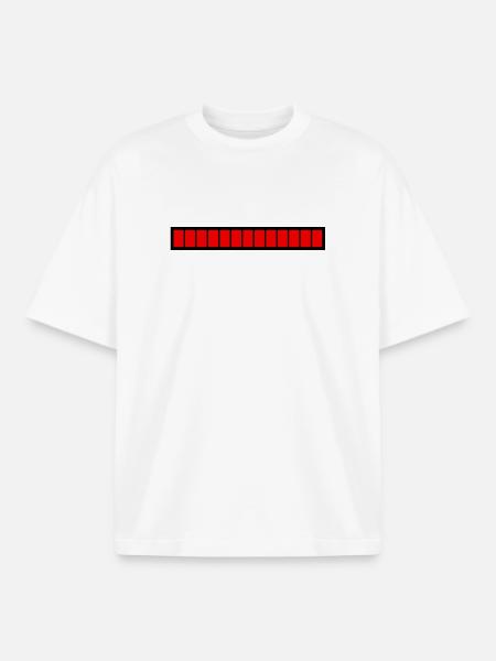 Rectangle loading bar Black Red (100%) - Boxy Heavyweight Unisex Organic T-Shirt by Stanley/Stella - white