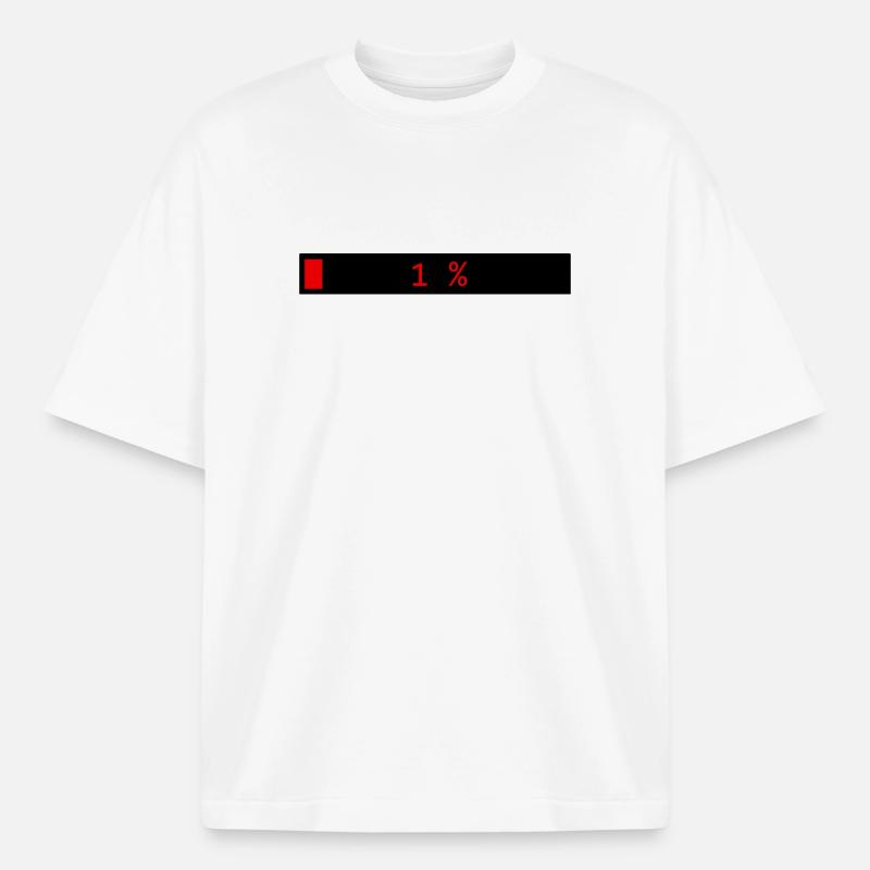 Rectangle loading bar Black Red 1% - Boxy Heavyweight Unisex Organic T-Shirt by Stanley/Stella - white