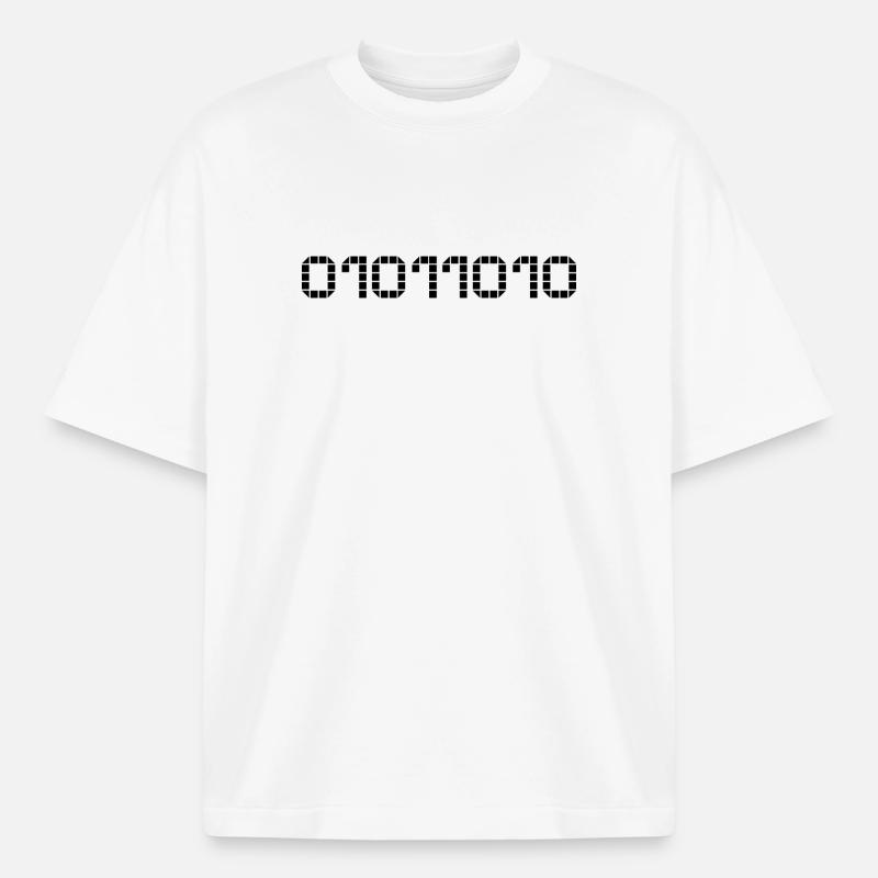 Binary notation - 90 - Heavyweight Boxy Unisex T-Shirt by Stanley/Stella - white
