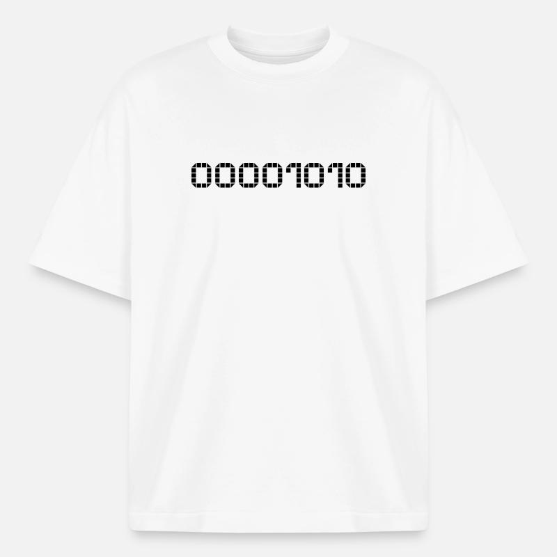 Binary notation - 10 - Boxy Heavyweight Unisex Organic T-Shirt by Stanley/Stella - white