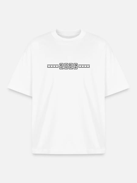2026 College Font - Boxy Heavyweight Unisex Organic T-Shirt by Stanley/Stella - white