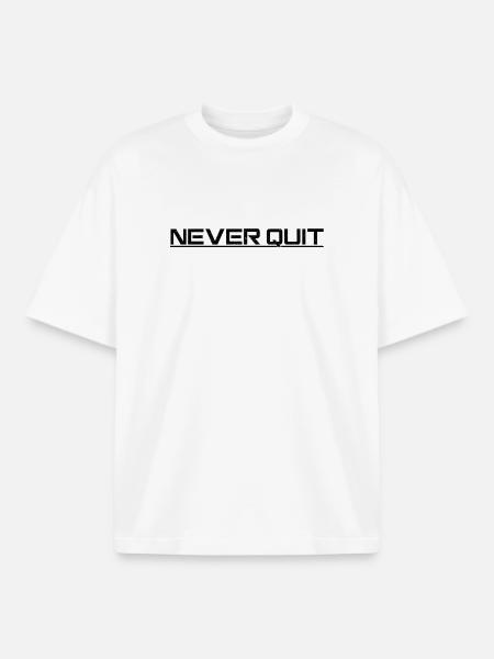 Motif d’endurance Never Quit - T-shirt unisexe boxy épais biologique Stanley/Stella - blanc