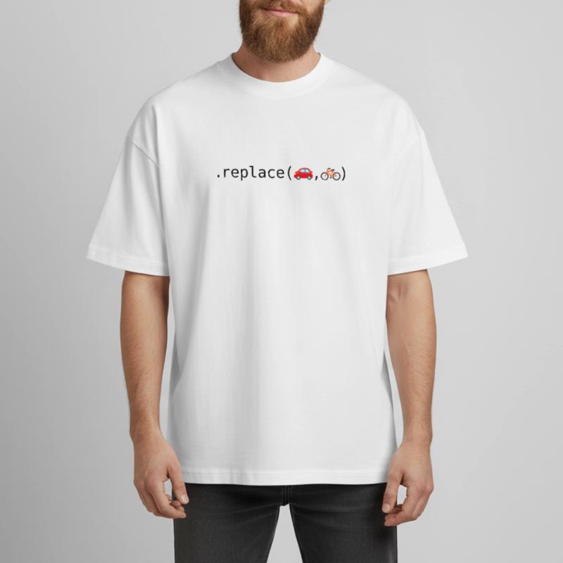 Remplacer les voitures par des vélos; Édition Python T-shirt unisexe boxy épais biologique Stanley/Stella