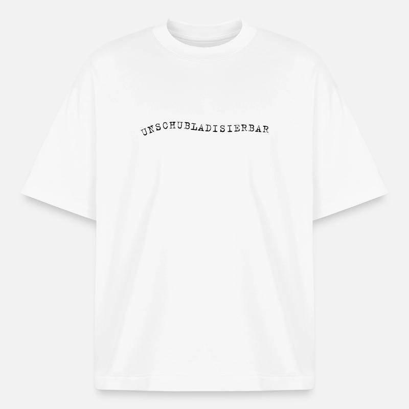 Unschubladisbar – Expression autodérisoire - T-shirt unisexe épais coupe boxy Stanley/Stella - blanc